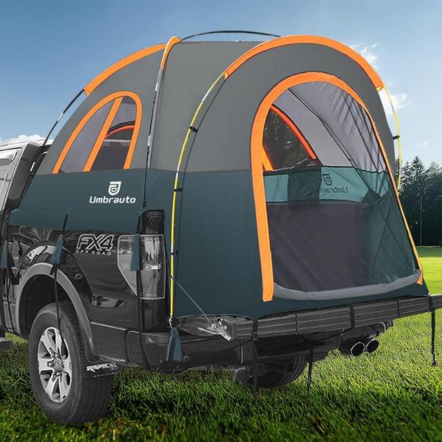 Truck Bed Tent 6.5ft: Easy Set Up Umburato Pickup Truck Tents for Camping, Waterproof PU3000mm Canopy for Truck Camper, Portable, Spacious for 2 Person Green