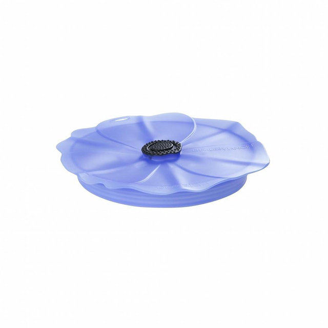 Charles Viancin - Poppy Pop Silicone Lid for Food Storage - 8''/20cm - Airtight Seal on Any Smooth Rim Surface - BPA-Free - Freezer, Refrigerator and Dishwasher Safe - Orange Tangerine