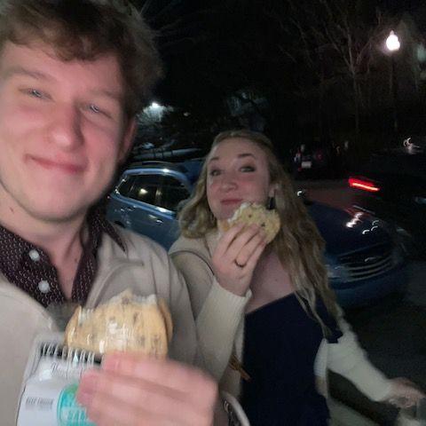 Leah was hangry at the Nelson's rehearsal dinner, so we got amazing ice cream sammies down the street!