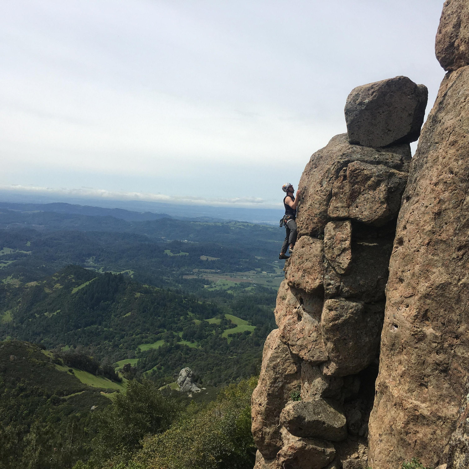 Tom climbing in one of our favorite (favourite) climbing spots in Napa County