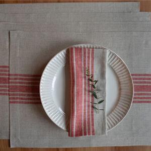 Red & Natural Farmhouse Placemats