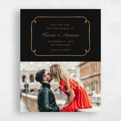 Black Wedding Save the Date - Pienza Photo
