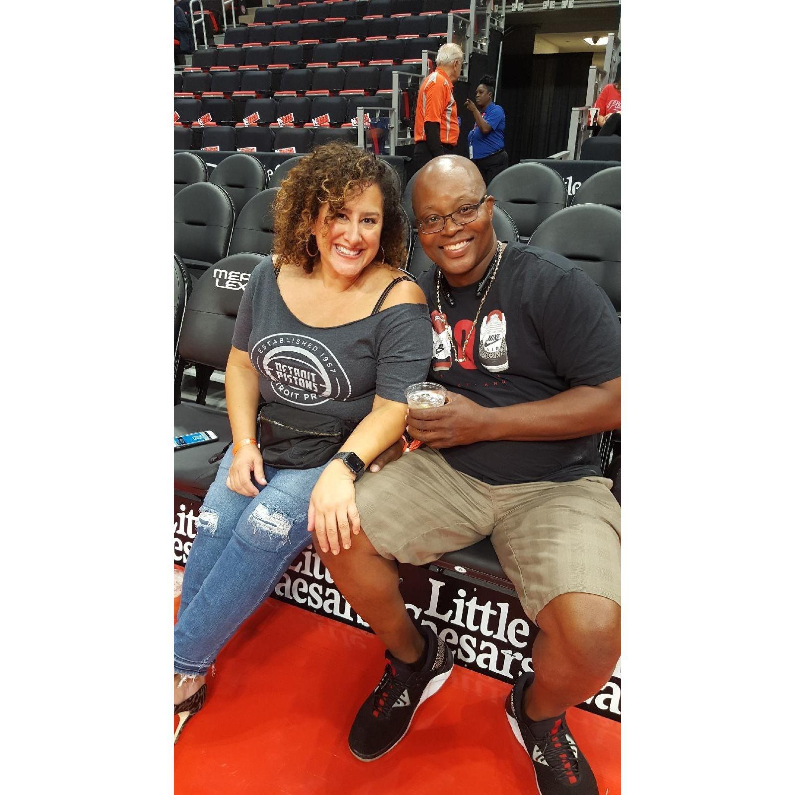 Our first "real" date was at a Pistons game.