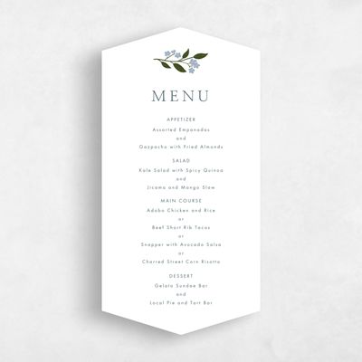 White Diamond Wedding Menu - Ortensia
