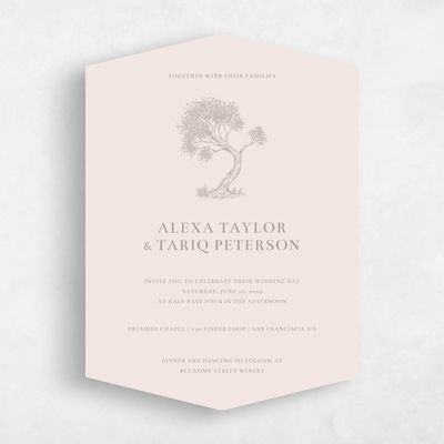 Pink Diamond Wedding Invitation - Manitou Stamp