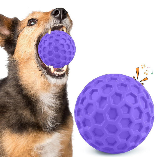 ZRIFAQESW Squeaky Dog Toys for Aggressive Chewers, Indestructible Dog Balls for Aggressive Chewers, Purple Squeaky Balls for Dogs, Interactive Toys for Large Dogs to Relax