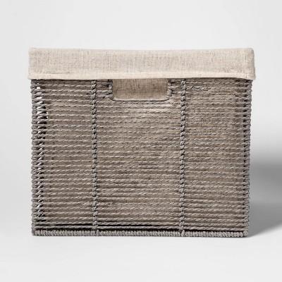 Twisted Paper Rope Large Milk Crate Gray 11"x13" - Threshold™