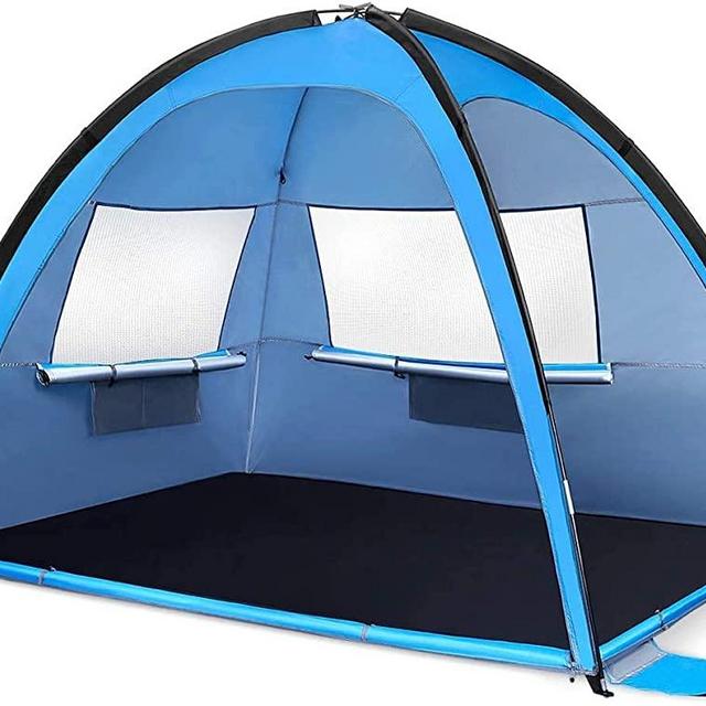 MOVTOTOP Beach Tent Sun Shade Shelter, 3-4 Person Large SunShade Canopy UPF 50 Sport Umbrella Instant Tent for Camping, Outdoor, Beach Accessories