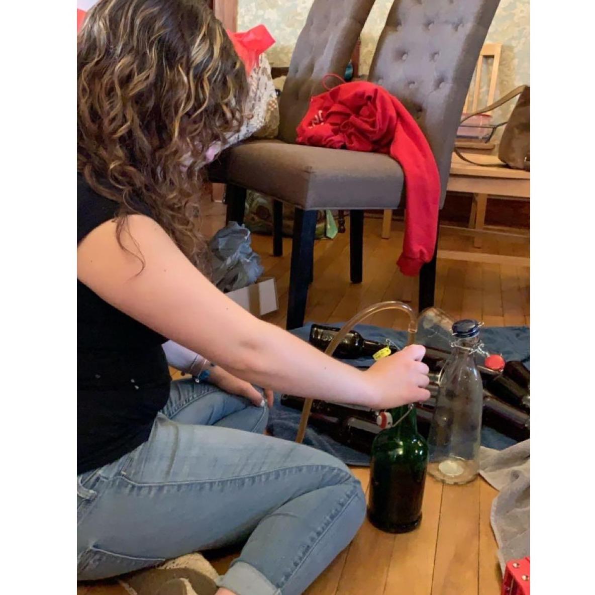 Bottling our first batch of beer made together