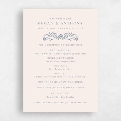 Multi-Colored Wedding Program - Basel
