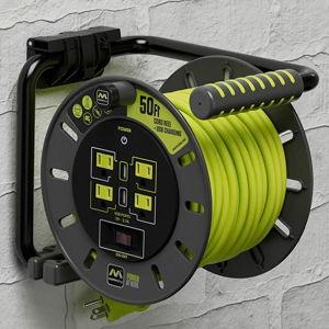 Sam's Club - Masterplug 50ft 4 Socket Extension Cord Reel With Wall Mount 13A