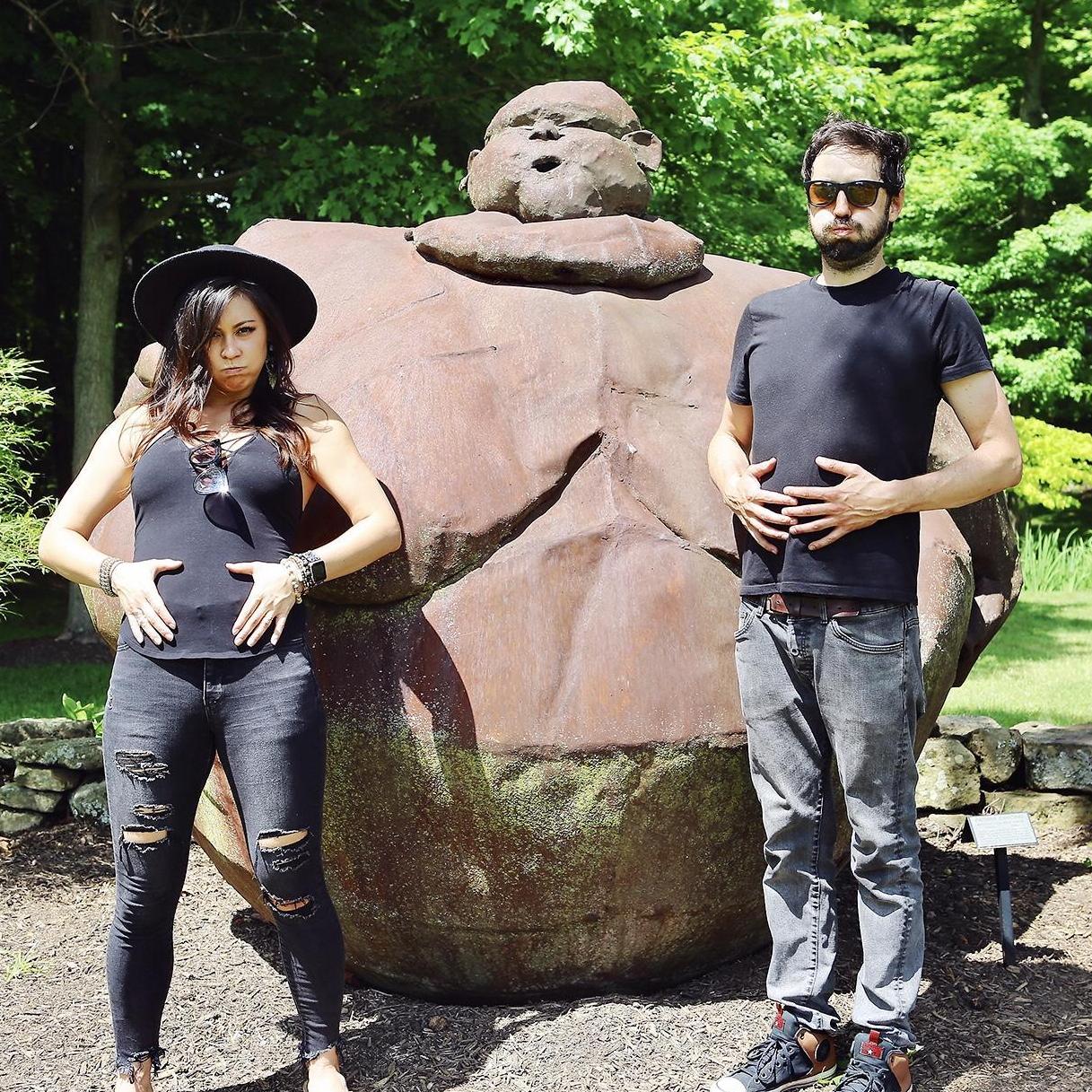 Fat man at Schnormeier Gardens 2020
