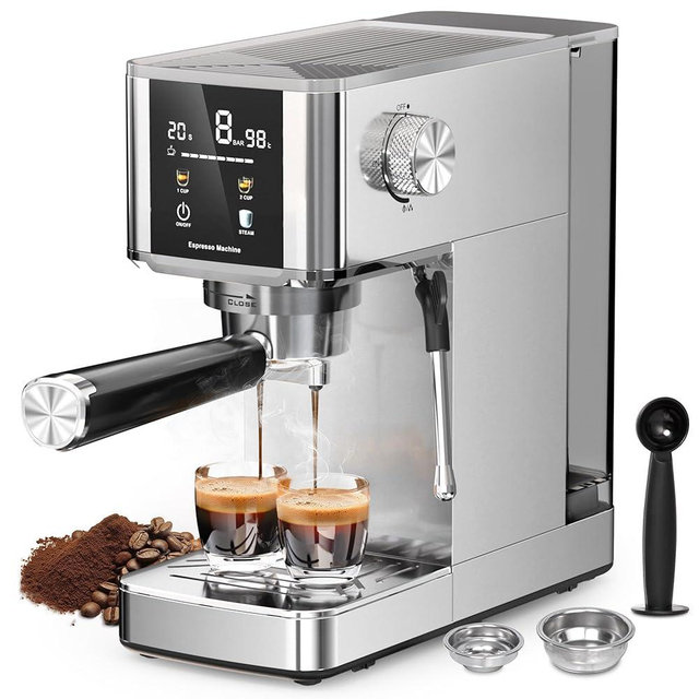 Kismile Espresso Machines,Professional Espresso Maker with Milk Frother Steam Wand for Latte & Cappuccino, Coffee Machine with Removable Water Tank for Home/Office