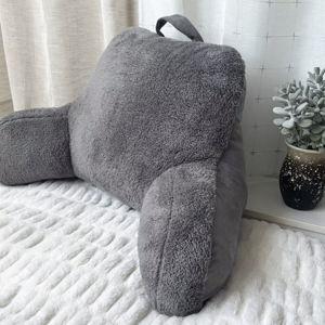 Faux Shearling Bed Rest Pillow (Gray)