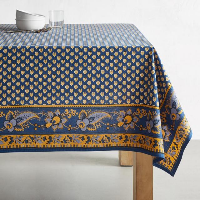Marseille Tablecloth, Navy Blue, 70" x 108"