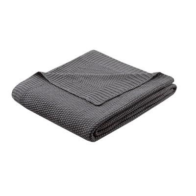 60"x50" Bree Knit Throw Blanket Charcoal