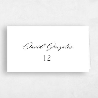 White Wedding Place Card - Aion