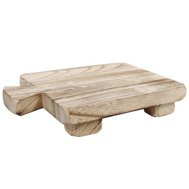 Wood Pedestal Stand Crude Wood Riser Kitchen Wood Tray Sink Decor Wooden Soap Holder for Bathroom Kitchen and Home Decoration (Crude Wood Natural Color)
