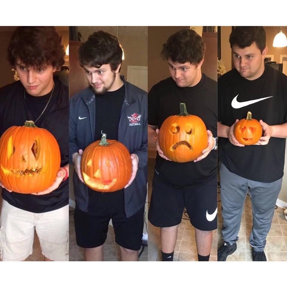Pumpkin carving tradition for the past 4 years