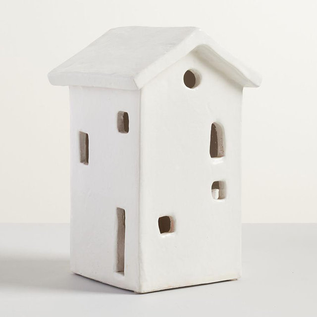 Ceramic Christmas Village Houses, XL, White