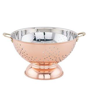 Old Dutch Copper-Plated Pedestal Colander, 9"