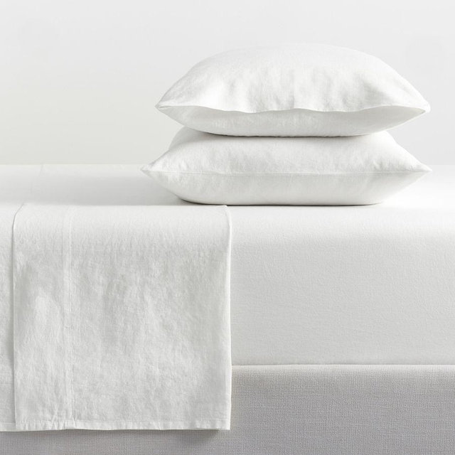 Belgian Flax Linen Classic Sheet Set, Queen, White