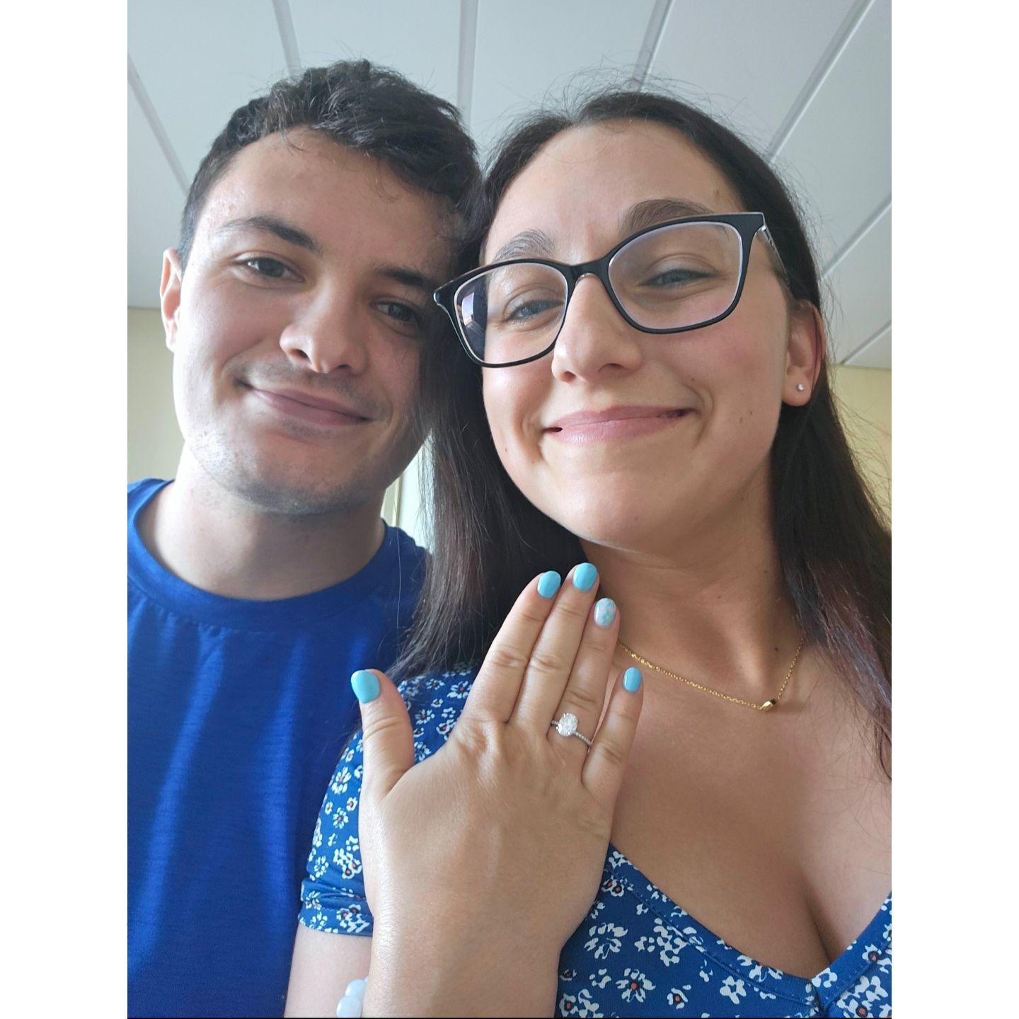 Bryce got down on one knee on the balcony of our cruise and I said yes!