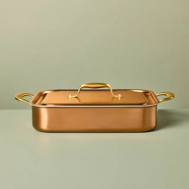 Roasting Pan with Lid Copper - Hearth & Hand™ with Magnolia
