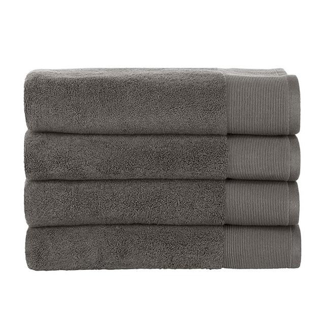 Nate Home by Nate Berkus 100% Cotton Terry 4-Piece Bath Towel Set - Ultra Soft, Thick and Absorbent Towels for Bathroom from mDesign - 4 Pack - Charcoal (Dark Gray)