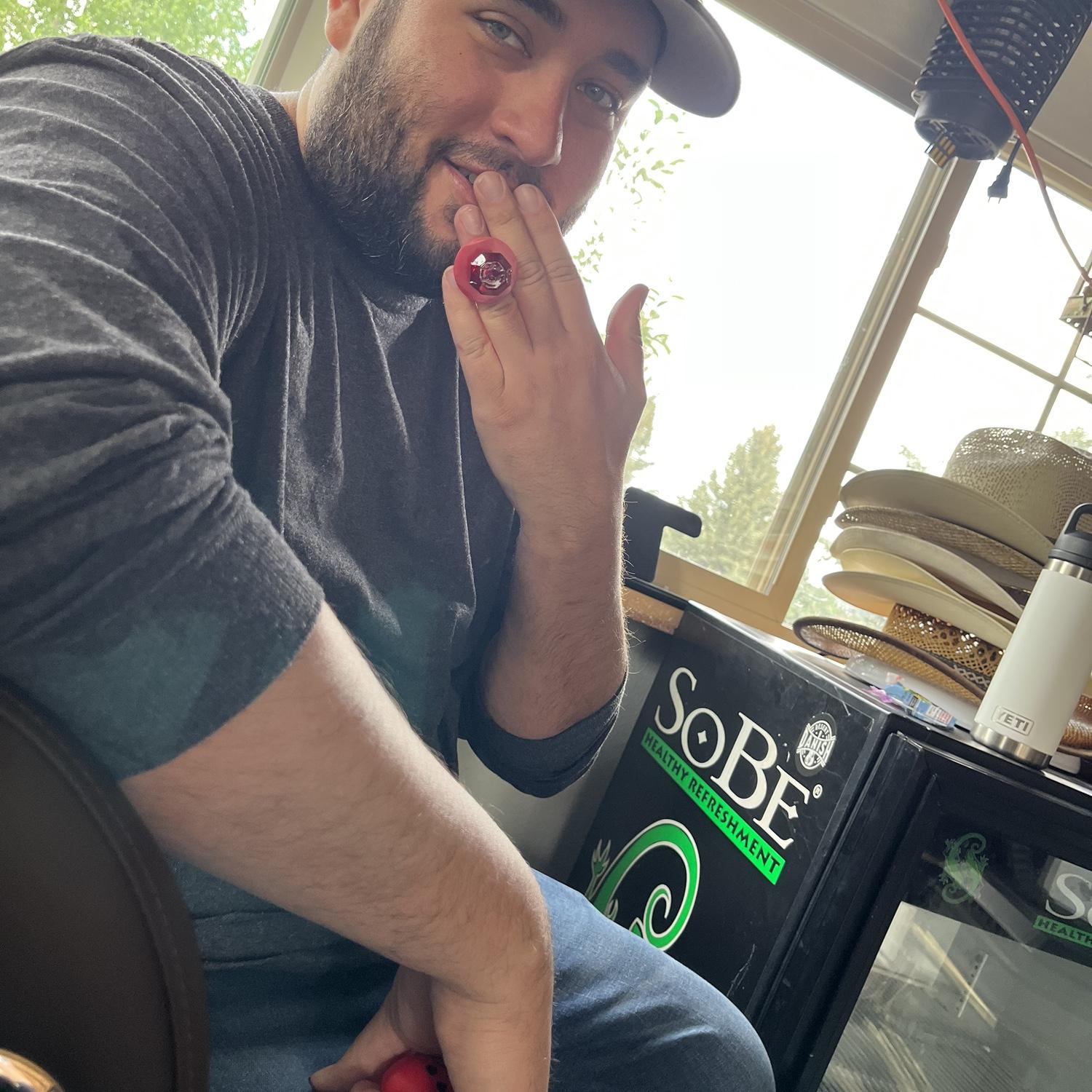 The week before he proposed I jokingly proposed with a candy ring.