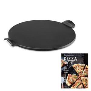 Emile Henry Pizza Stone with Cookbook, Black