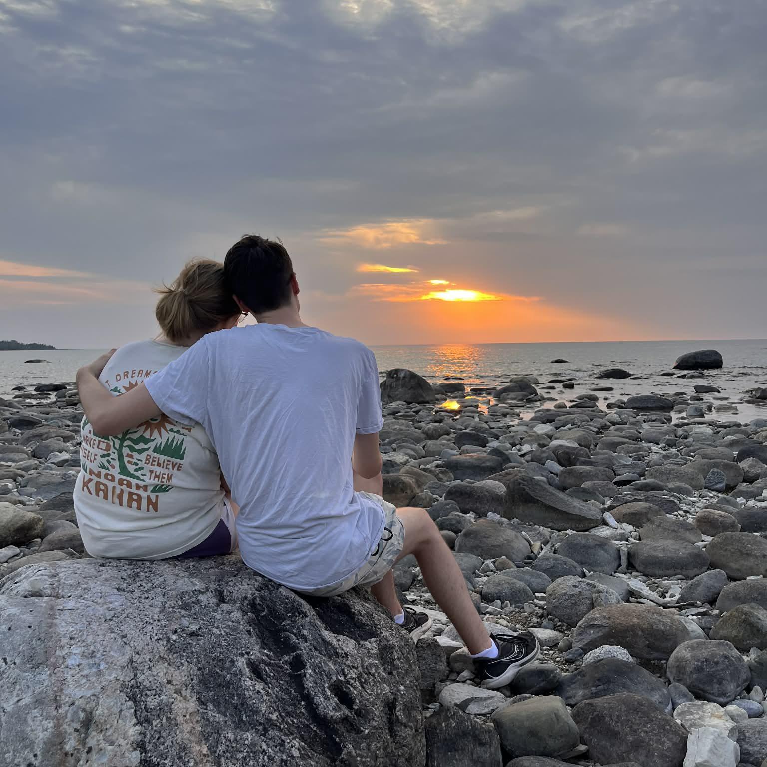 Watching the sunset over Lake Huron