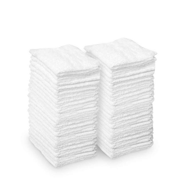 AIDEA Microfiber Cleaning Cloths White-50PK, Strong Water Absorption, Lint- Free, Scratch-Free, Streak-Free, Dish Towels White (11.5in.x 11.5in.) White  50 Count (Pack of 1)