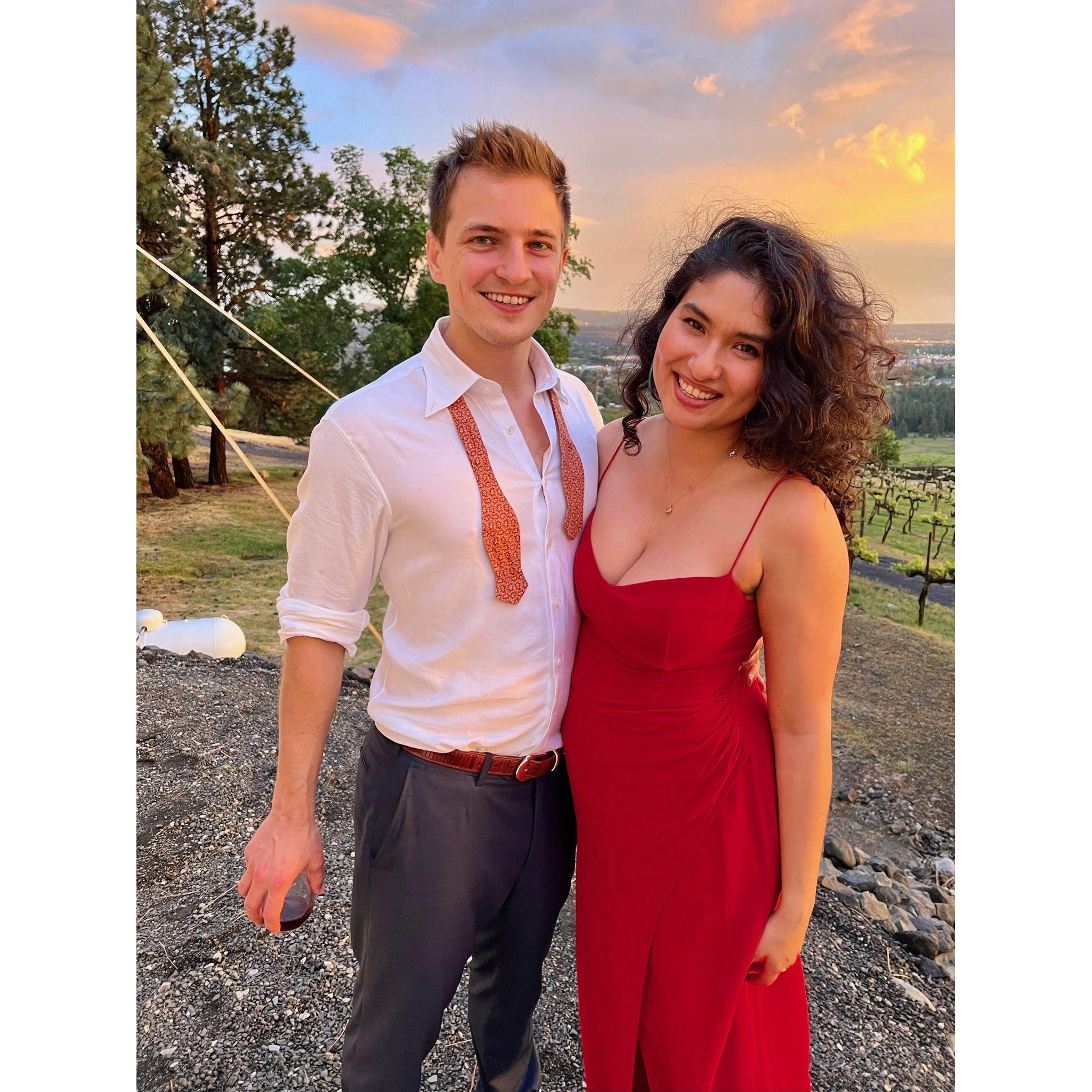 June 2022, Spokane delivering biblical flooding during Sam and Yentl's wedding, then hitting us with this golden hour light like an apology. We're all soaked. We're all stunning.