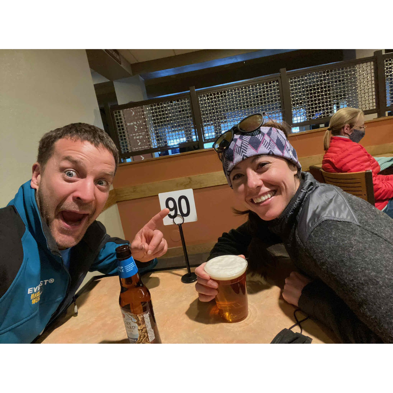 Our first "date" having a drink almost 1 year after dating... thanks COVID!