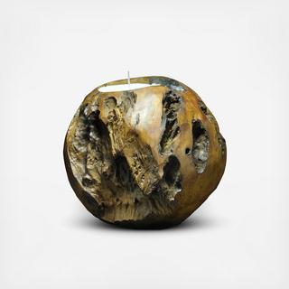 Sphere Carved Teakwood Candle