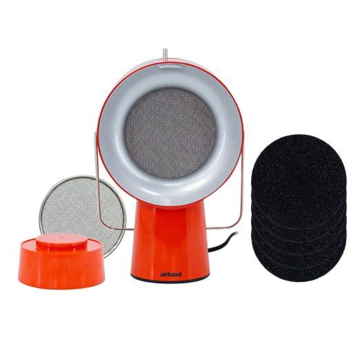 AirHood Wired Daily Trio | Portable Range Hood Bundle Includes, 5 Activated Charcoal Air Filter, 2 Stainless Steel Oil Filter & 1 Base Boost | Portable Exhaust Fan | Countertop Use - Cadmium Orange