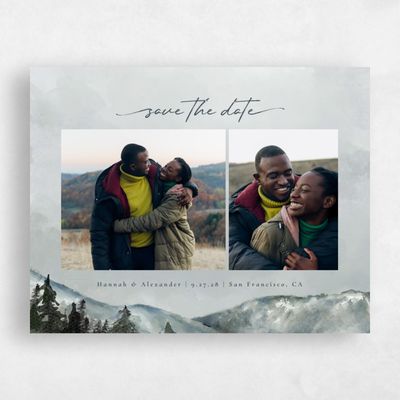 Grey Fall Wedding Save the Date - Montagne Multiphoto
