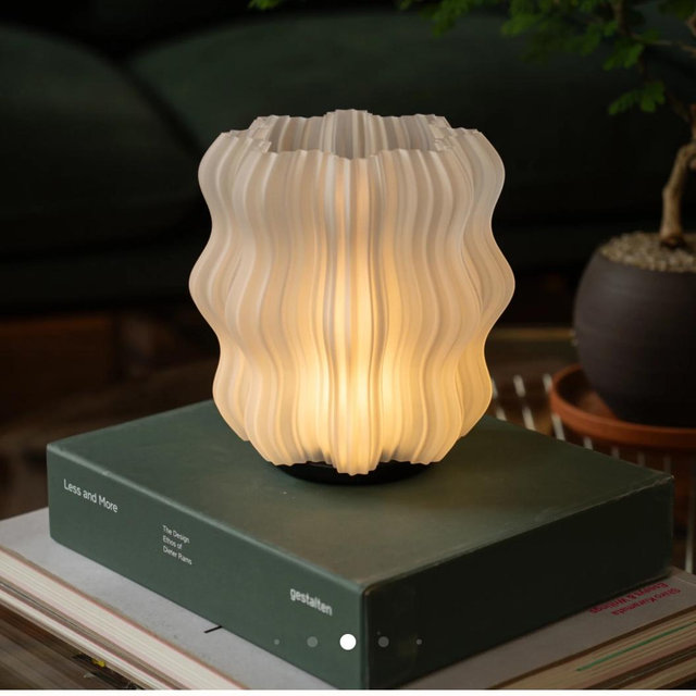 Cordless Mini Wavy Lamp - Natural
