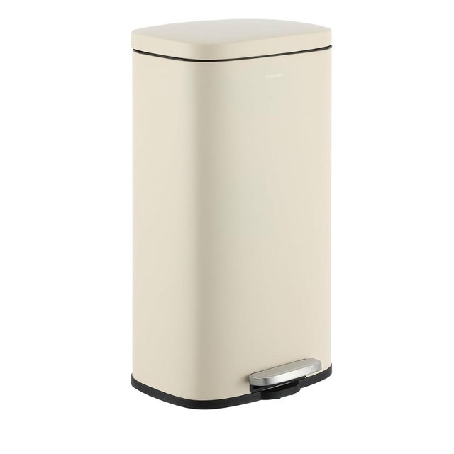 happimess HPM1011I Curtis 8-Gallon Step-Open Trash Can, Fingerprint Resistant, Modern, Minimalistic for Home, Kitchen, Laundry Room, Office, Bedroom, Bathroom, Limestone Beige