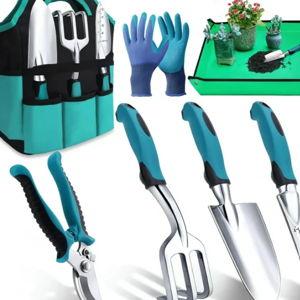 Meromore Garden Tools 7-Piece, Gardening Hand Tools, Gardening Tools Set with Rust-Proof,Stainless Steel, Aluminum Alloy Material, Gardening Supplies Set Ideal Gardening Gift