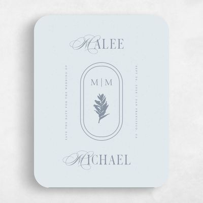 Blue Rounded Wedding Save the Date - St Lucia Portrait
