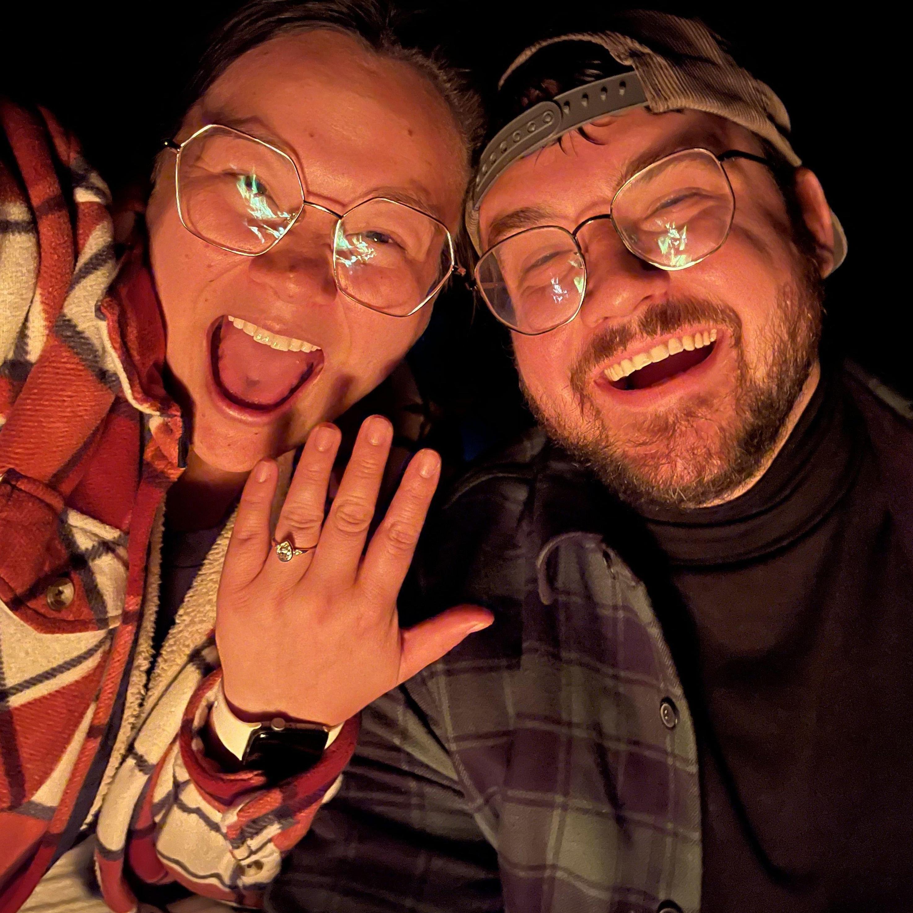 Right after we got engaged by campfire light :)
