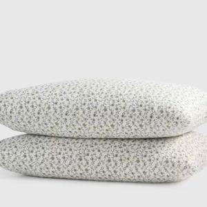 Classic Organic Percale Pillowcase Set in Green Florette