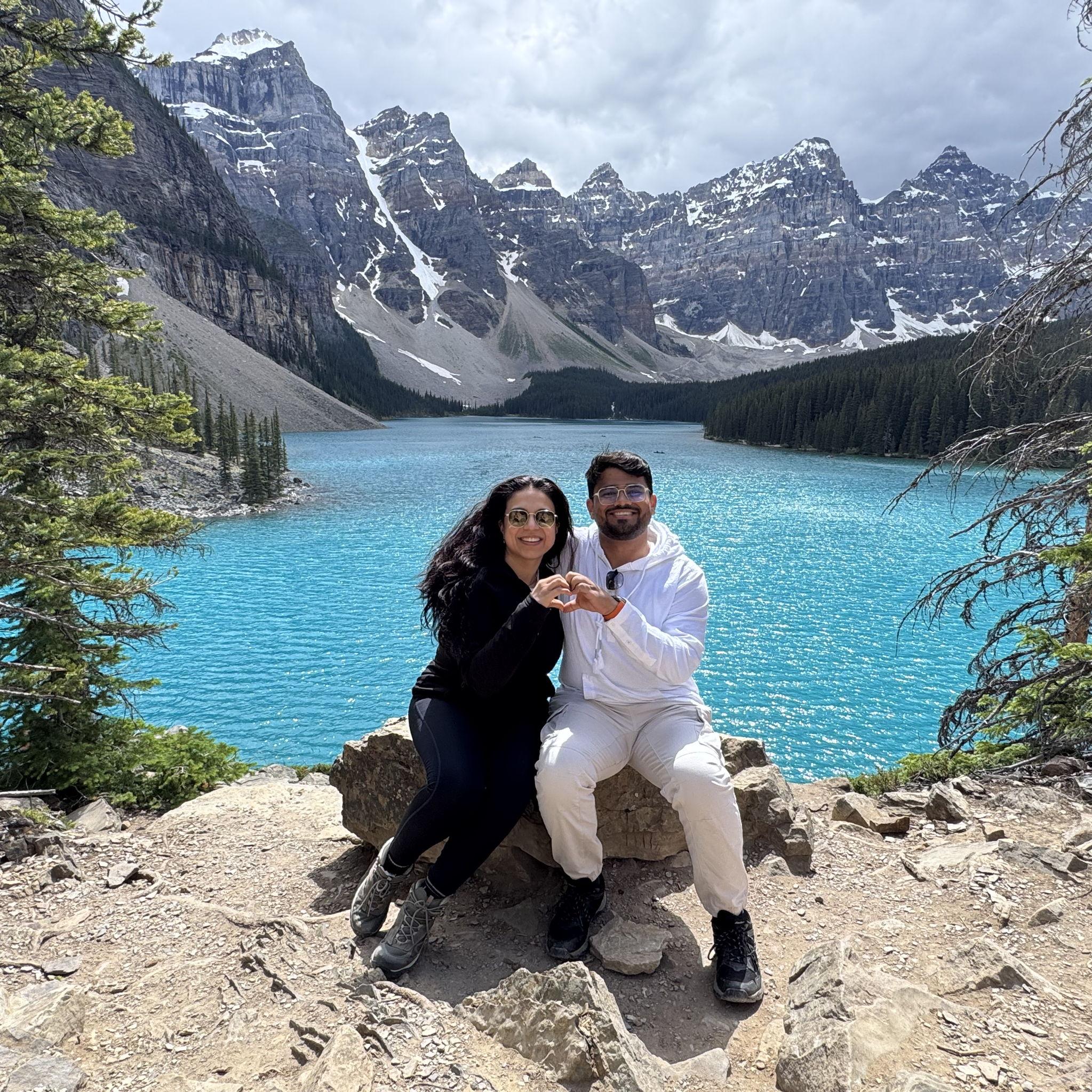 Lake Moraine turning our hearts the same shade of blue
