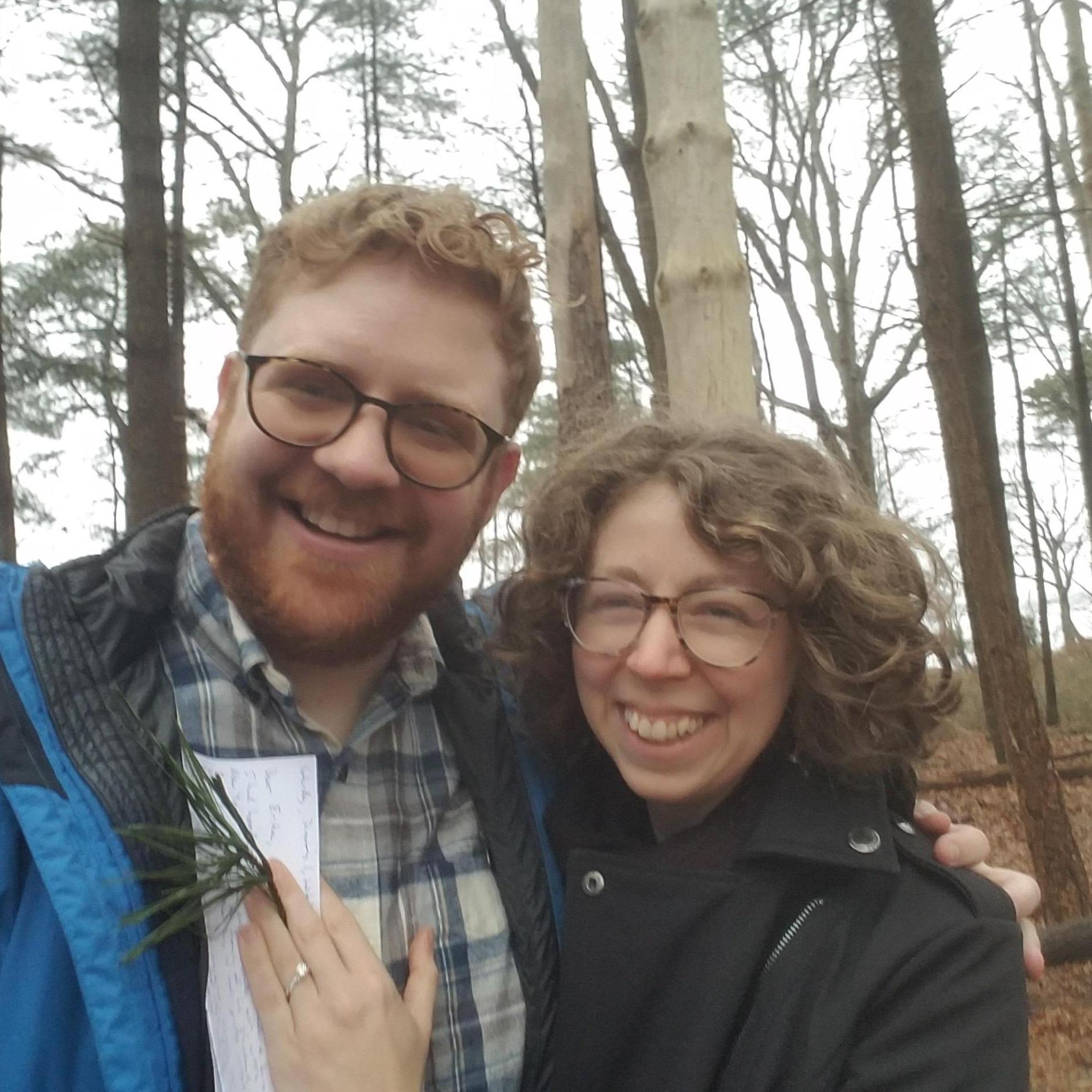 The walk back through the woods after the proposal