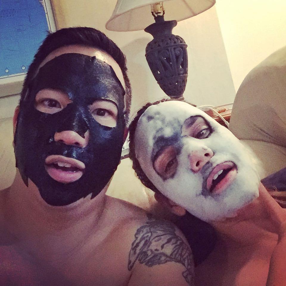 Scaring our friends and family with Korean face masks (Summer 2018)