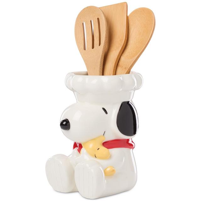 Lenox Chef Snoopy Figural Utensil Crock 4 Piece Set