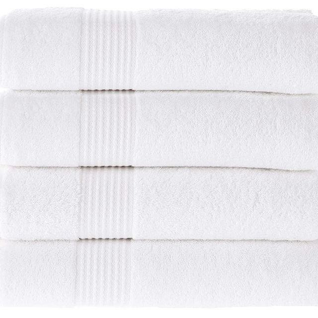 Maura Basics Performance Bath Towels with Hanging Loop. 30”x56” American Standard Towel Size. Soft, Durable, Long Lasting and Absorbent 100% Turkish Cotton Bath Towels Set for Bathroom