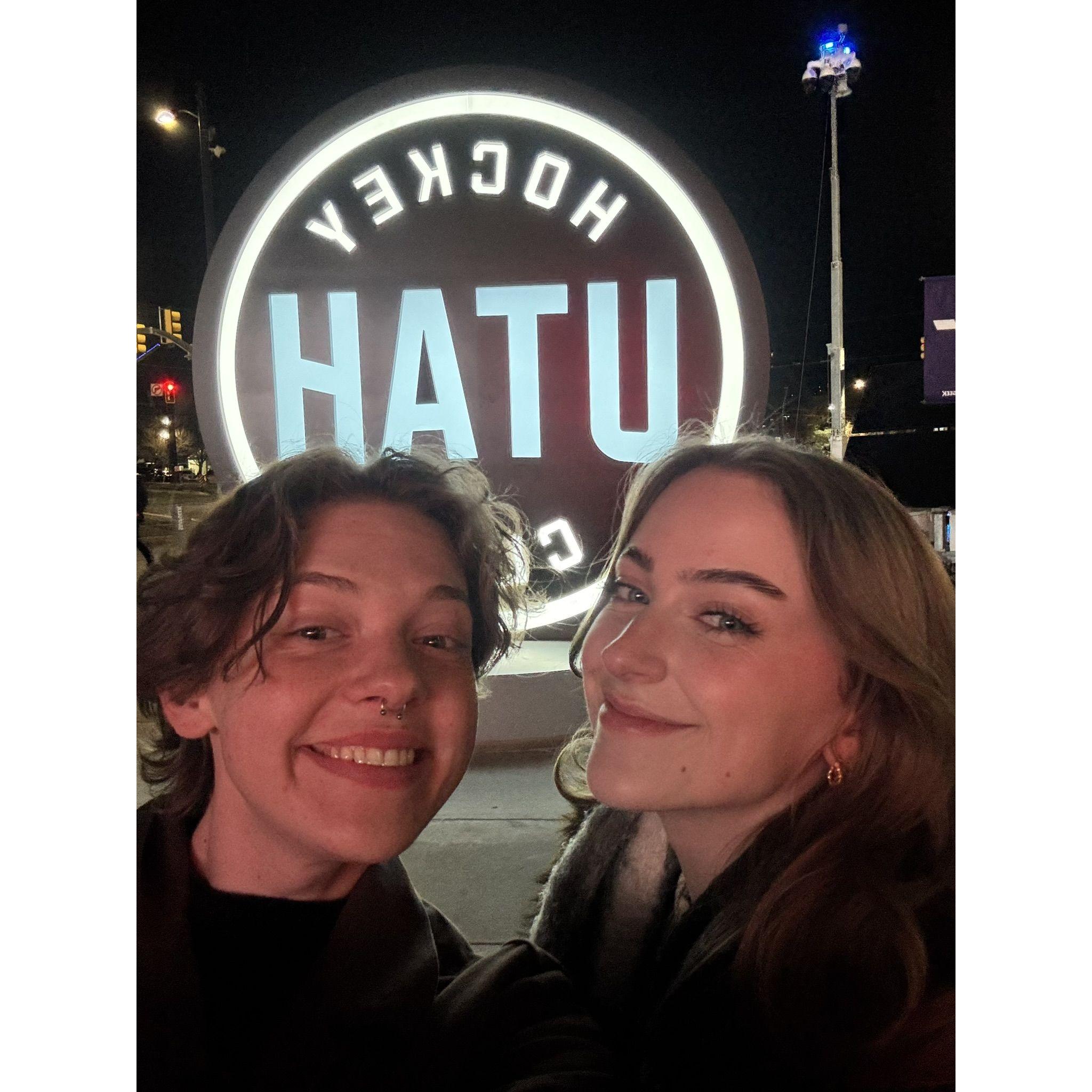 We took SLC TRAX to get there, allowing us to have a beer each, which is apparently traditional to have at a hockey game.